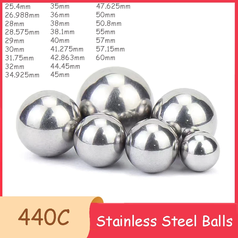 

1pcs 440C Stainless Steel Balls High Precision 25.4~60m Solid Smooth Bearing Steel Ball Spherical Bead Ball