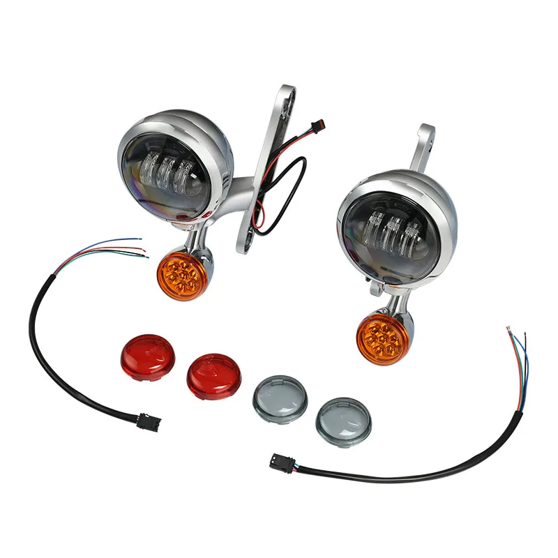 Kierunkowskaz motocykla LED reflektor pomocniczy wspornik obudowy światła przeciwmgielnego dla Harley Electra przemieszczanie się po ulicy FLHX Road King 97-13 — zdjęcie 4