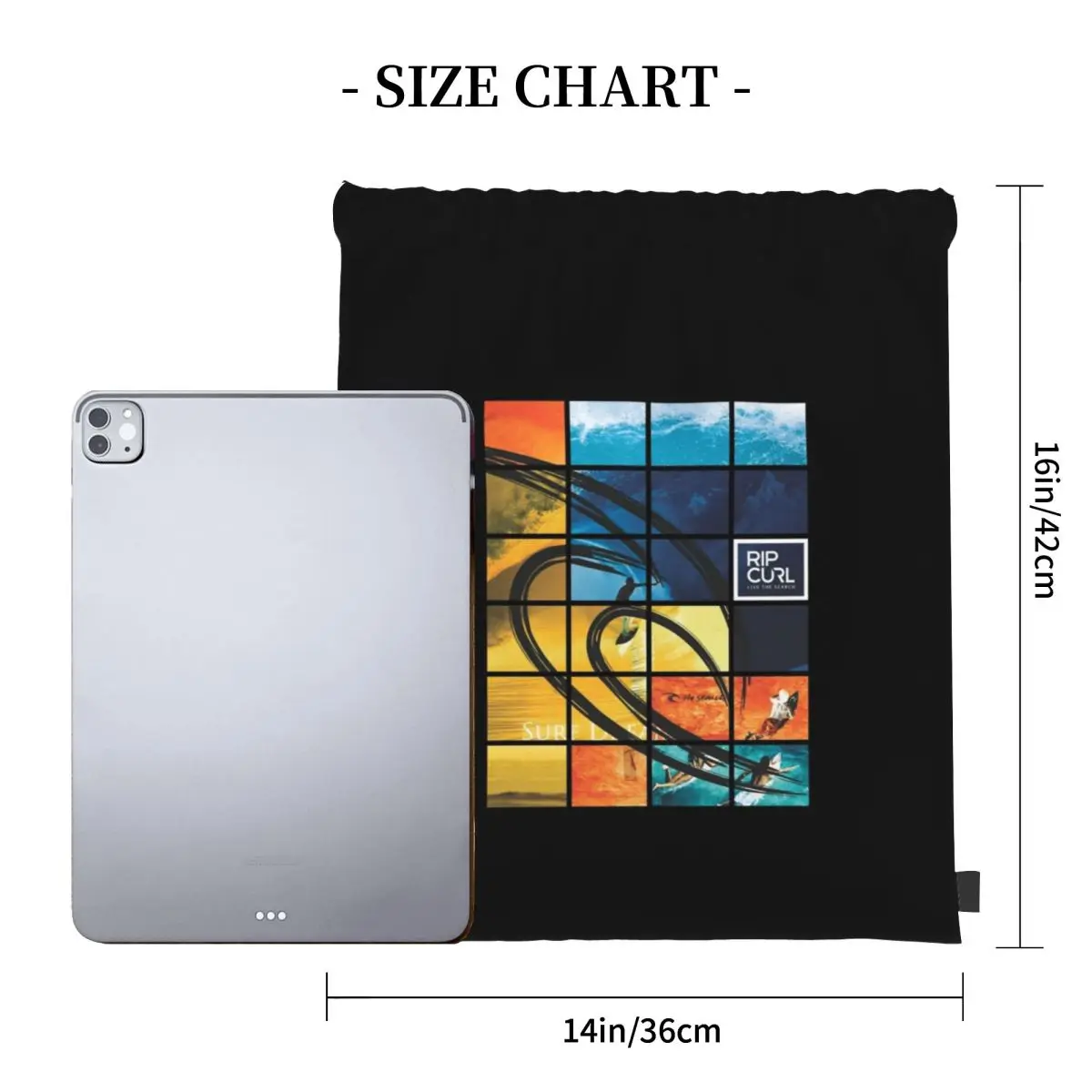 ملصقات Rip Curl Skates Logo حقائب ظهر كاجوال محمولة برباط حقيبة رياضية حقائب كتب للسفر والمدرسة