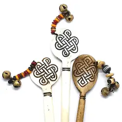 Tibet Ox Bone Hand Carved Endless Knots Hairpins Ethnic Tribal Hairwear Hairsticks L023