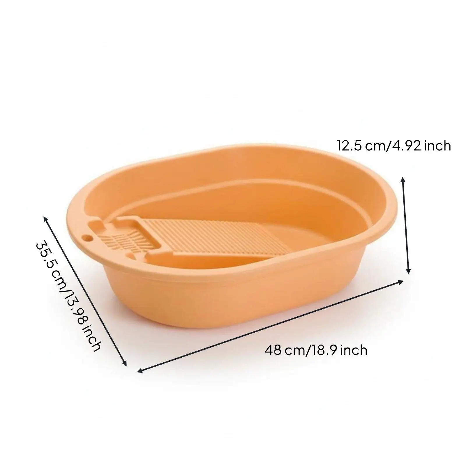 Stackable Hand Wash Basin with Scrub Board for Delicate Baby Clothes and Underwear in Small Bathroom