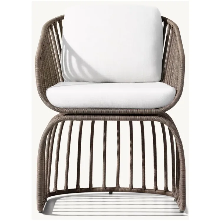 Garden Furniture Aluminum Frame All Weather Rope Weaving Outdoor Dining Chair