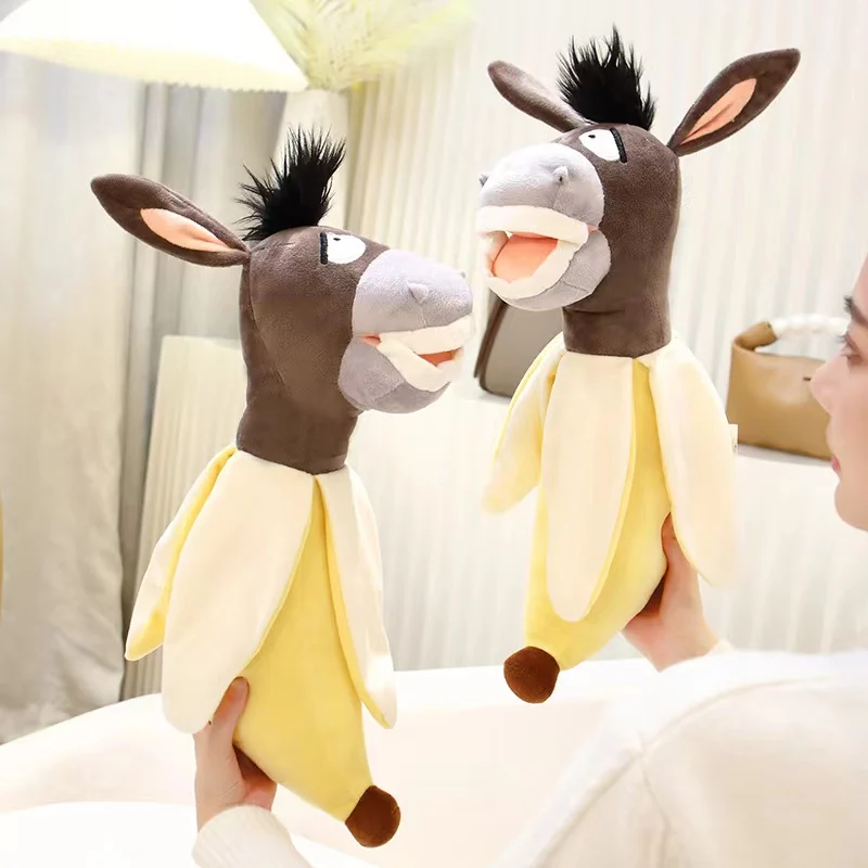 Juguete creativo de descompresión, almohada de peluche de plátano y burro, lindo y suave, transpirable, el mejor regalo