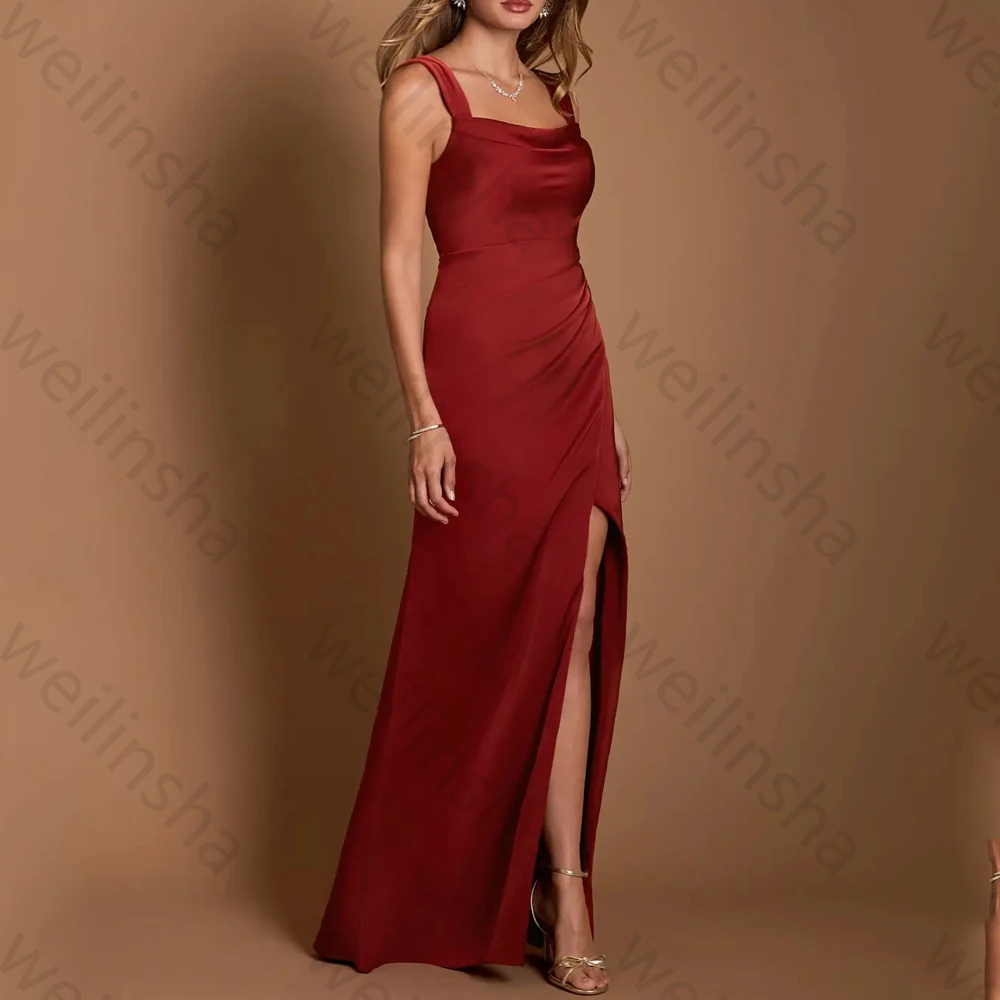 우아한 민소매 사이드 슬릿 이브닝 드레스 섹시한 연예인 롱 드레스 정교한 고품질 프로모션 파티 가운 여성 맞춤형