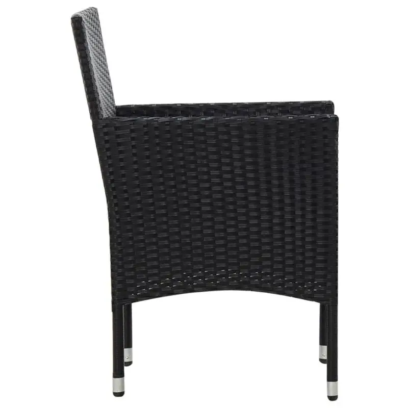 

5 Piece Patio Lounge Set With Cushions Poly Rattan Black