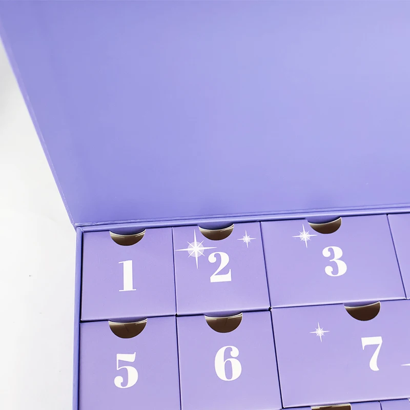 2025.Wholesale Stock Advent Calendar Box 12 Day Purple Natural Skincare Set Vegan Christmas Gift Women for Packaging Box - Image 4