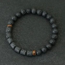 Mens Bracelet Natural Stone Handmade Coconut Beads Braslet Meditation Yoga Chakra Braclet Pulsera Madera Hombre Armband Herren