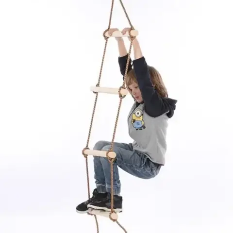 Children Climbing Rope Ladder Wooden Material Kids Swing Indoor Outdoor Game Toy Playground Backyard Fitness Games Entertainment