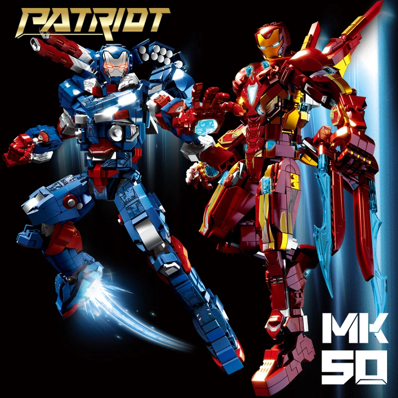 

Marvel Superheroes Robot Bricks Sets Iron Man MK50 Mecha Building Blocks Toys Technical Birthday Gifts Boys Kids Adult 1500+pcs