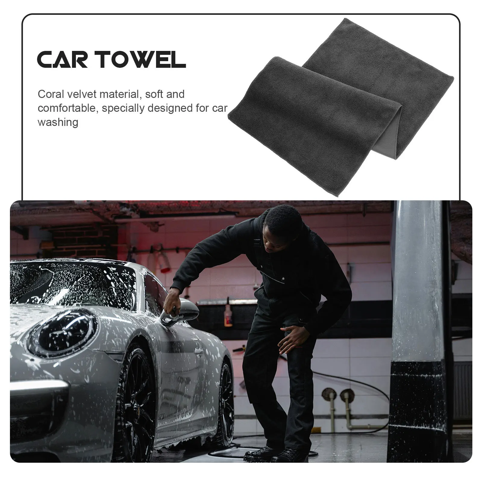 

3 шт., полотенце для сушки автомобиля, очень большая многоразовая чистящая ткань из микрофибры для окон автомобилей, двухсторонняя, быстросохнущая, впитывающая