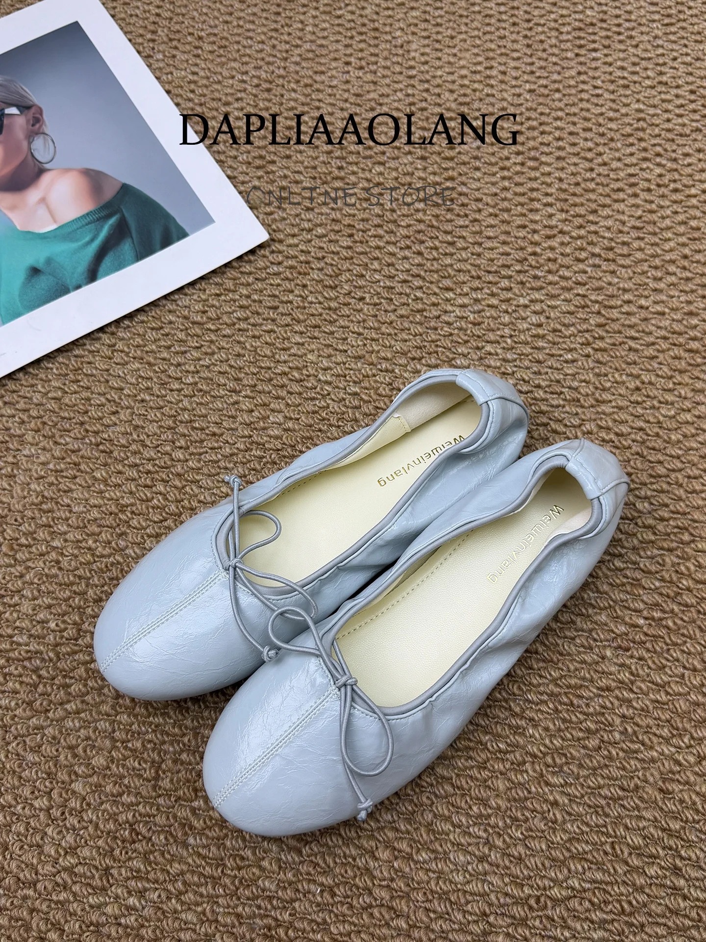 ballet-mary-jane-flat-bottom-shoes-women's-summer-knot-slip-on-anti-slip-round-toe-soft-leather-fashion-single-shoes