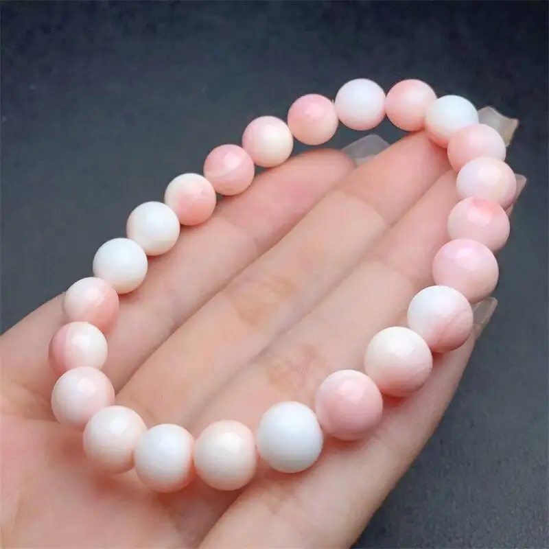 

8MM Natural Aliger Gigas Shell Stone Bracelet Fashion Healing Personalized For Men Women Gemstone Jewelry Lovers Gift 1pcs