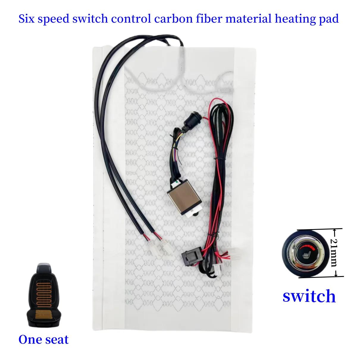 12V General Motors seat heating kit carbon fiber heating pad  six speed switch  autumn and winter seat heating