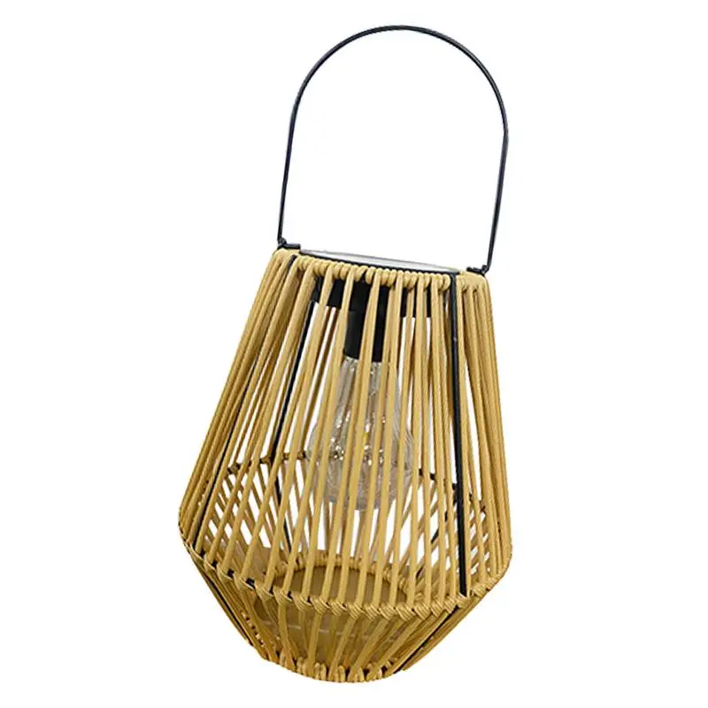 

Solar Lantern Outdoor Rattan Hang Outdoor Solar Wall Lantern Waterproof Portable Garden Lanterns For Patio Yard Pathway