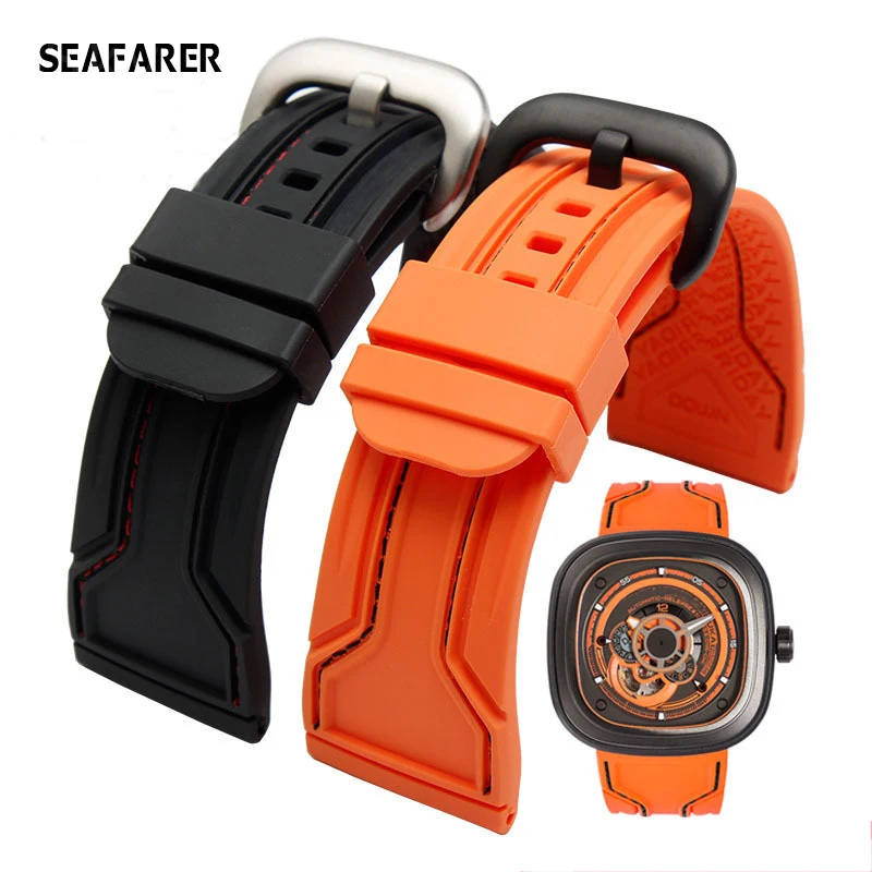 WatchBands for Seven Friday Rubber Watch Strap Waterproof Watch Band Sevenfriday Wristband Bracelet P3C/02/SF-M3/04/P1B/01