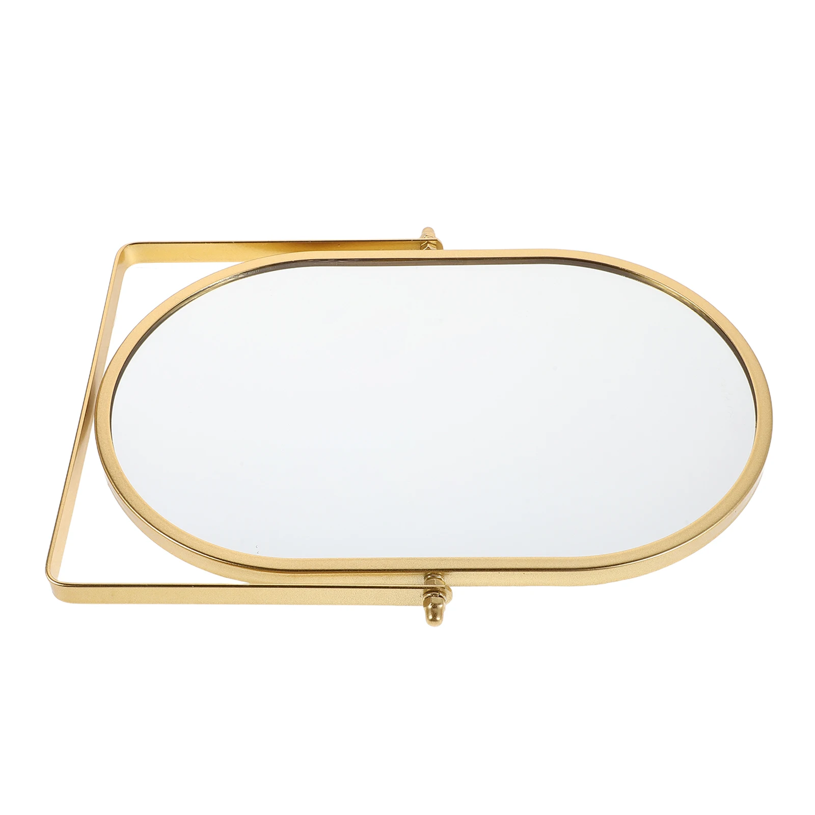 

Golden Portable Folding Makeup Mirror Desktop Tabletop Vanity Mirror Adjustable Angle Stable for Dorm Office