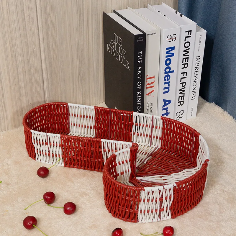 

Christmas Candy-shaped Basket Willow Woven Fruit Egg Flower Basket Storage Basket for Gift for Best Friend