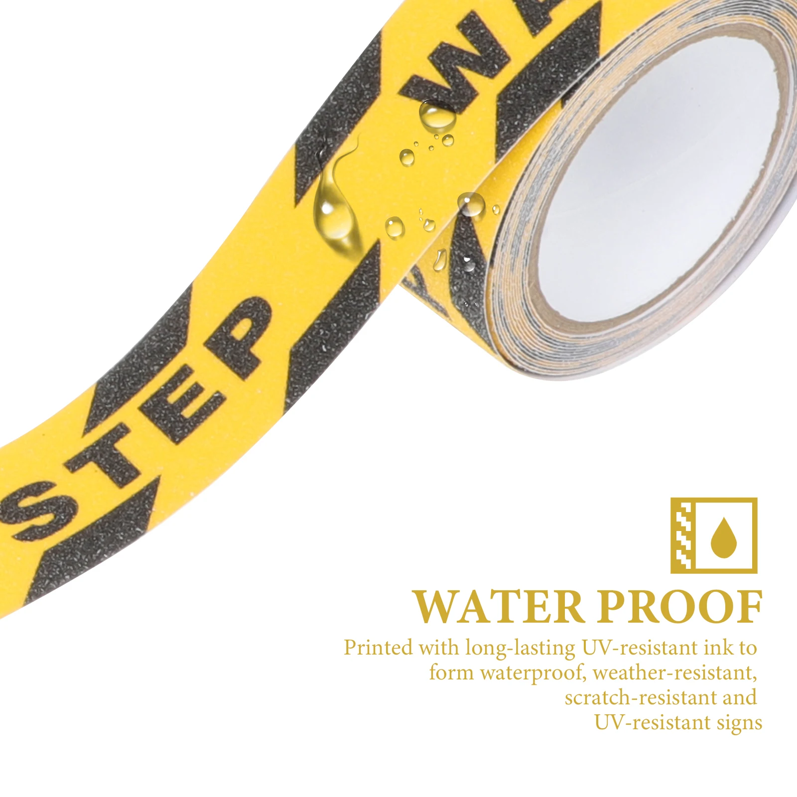 2 Rolls Non-slip Adhesive Tape Warning Signs Sticker Outdoor Step Decals Watch Your Step Floor Stickers Anti-slip Stair Tread