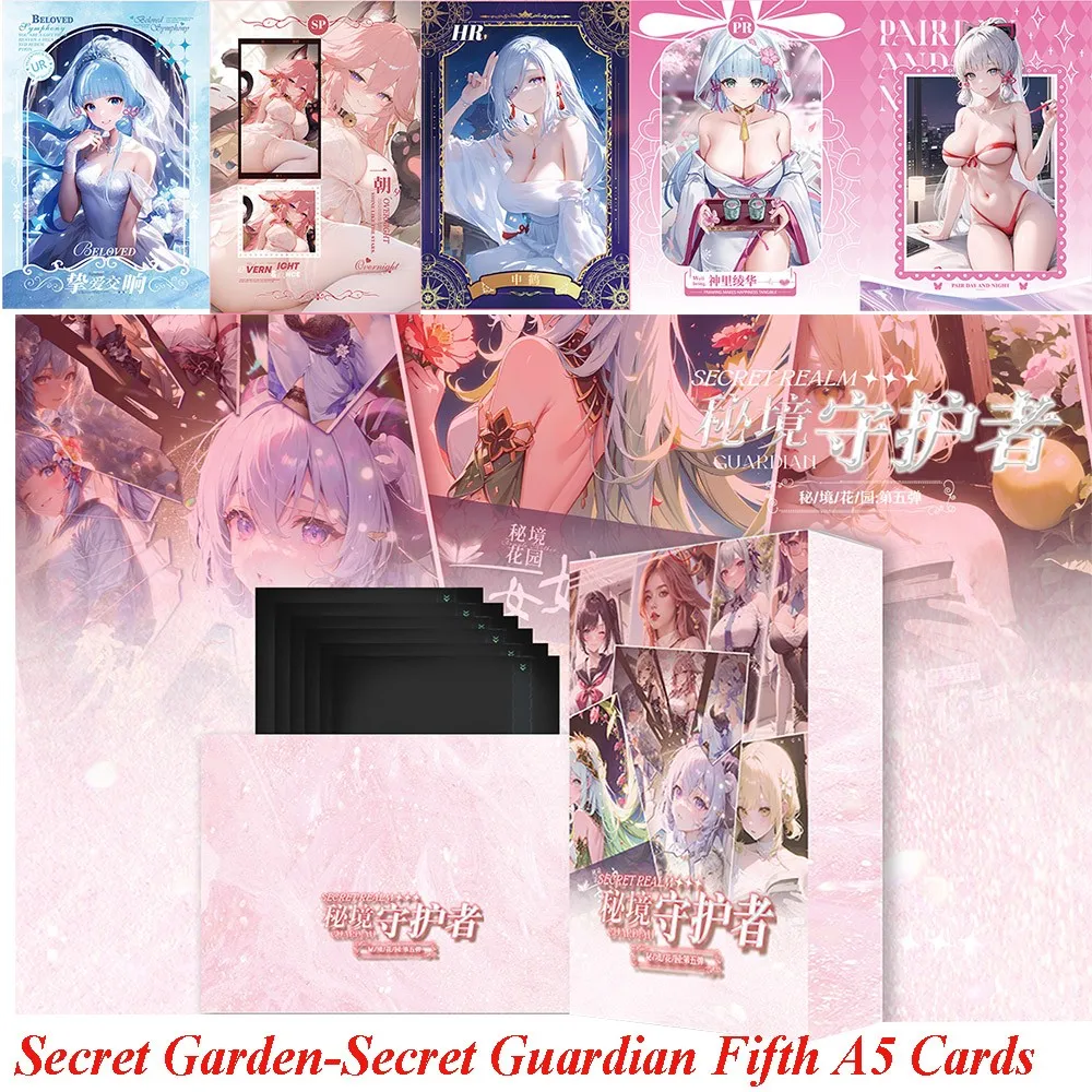 New Goddess Story Secret Garden-secret Guardian Fifth A5 Card Anime Hutao Ganyu Sexy Girl Party Swimsuit Bikini PR Card Kids Toy