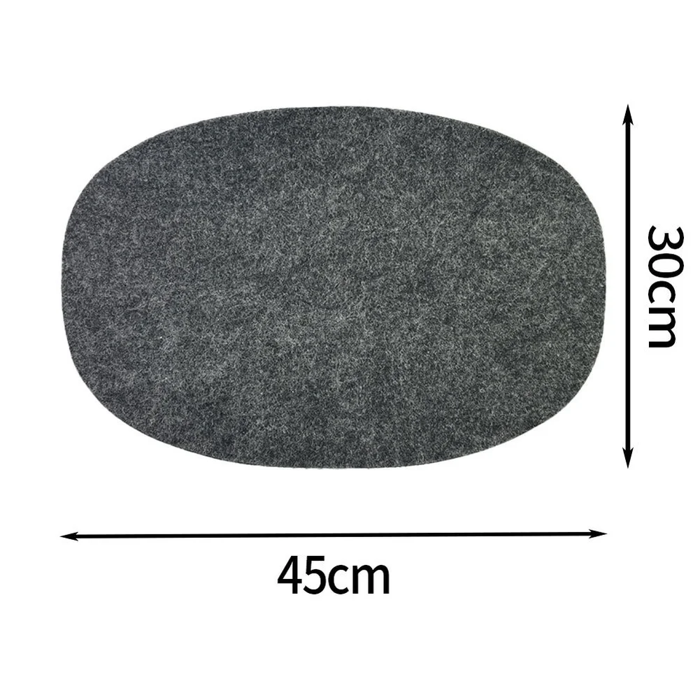 Oval Felt Mat for Slow Cooker For 5 Quart 7 Quart 8 Quart Heat Resistant Non Slip Countertop Protector Gray 4For 5x30cm