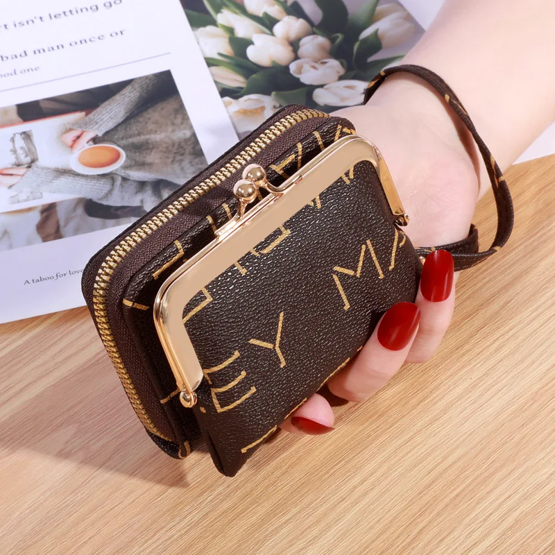 

New Wallet Women's Fashion Wrist Strap Short Zero Wallet Large Capacity Coin Clip Bag Multiple Card Positions Card Money Clip