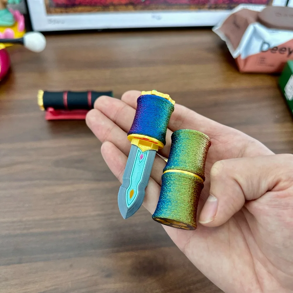 Bambusowy Miecz Magnetyczny Push Card Fidget Mechaniczny Slider Drukowany w 3D Płyta do Wciskania EDC Sensoryczna Zabawka Antystresowa Przeciwdziałająca Lękowi