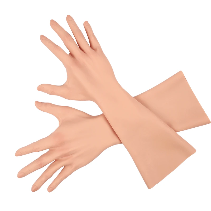 Simulation Hand Silicone Female Gloves Sleeve Highly Simulated Skin Artificial Arms Cover Scars Crossdresser Scar-hider