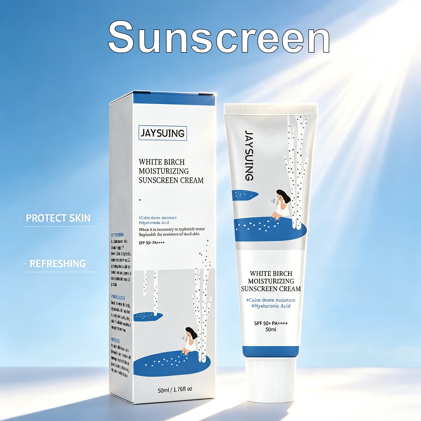 Oil Control Sunscreen SPF50 PA+++ For Oily Skin Matte Finish Brightening Lightweight Non Greasy Facial Moisturizer Face Lotion
