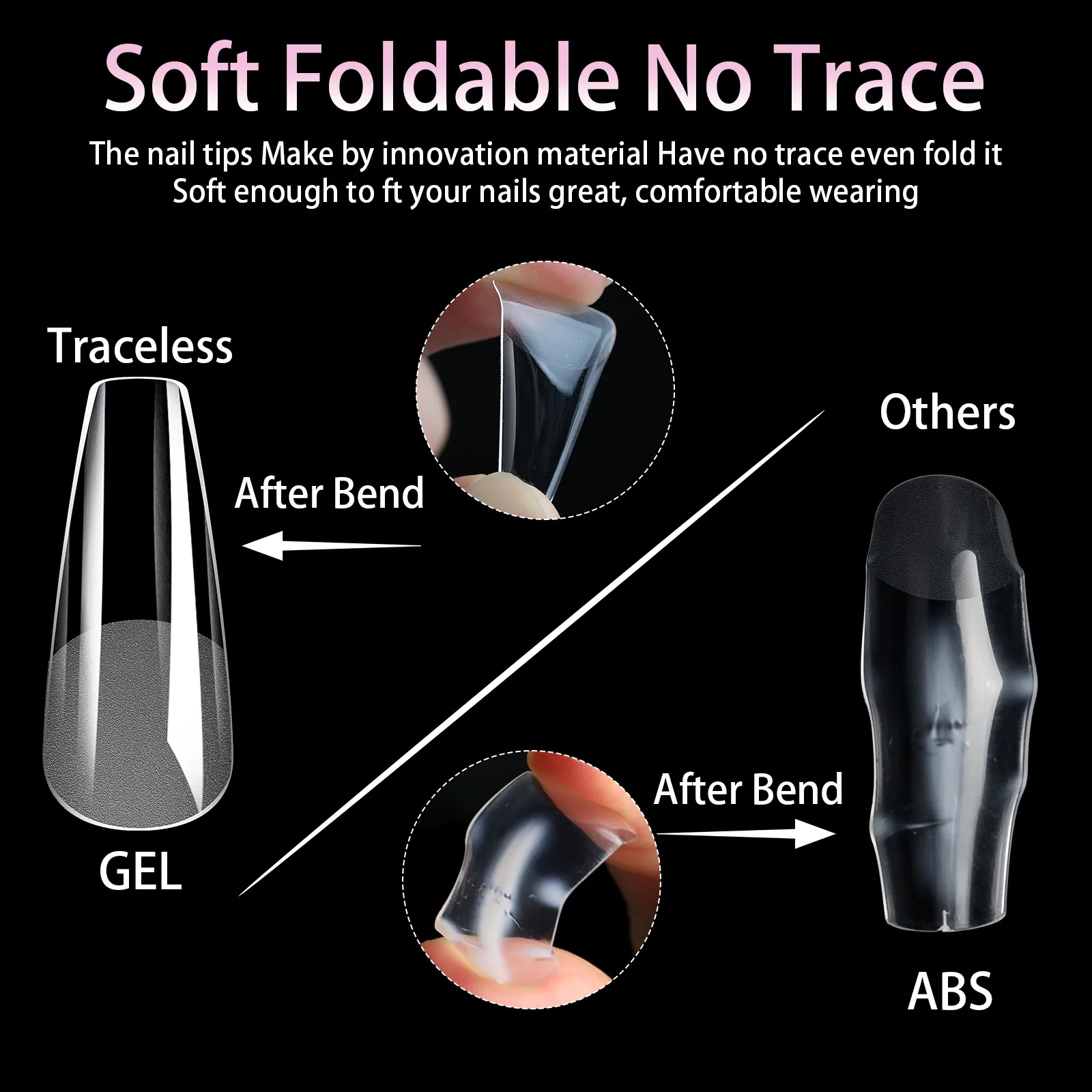 504 szt./worek Sztuczne Paznokcie Miękkie Żelowe Kapsułki Pełne Pokrycie Paznokci Naklejane Akrylowe Paznokcie Trumienki Baleriny Szpilki System Przedłużania Paznokci
