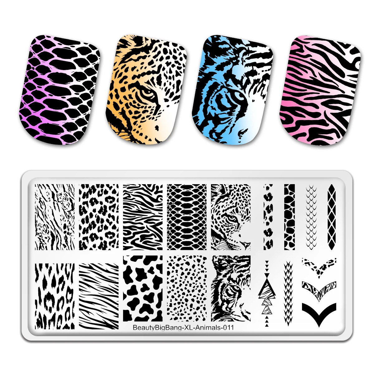 BeautyBigBang 2023 New Animals Nail Stamping Plates DIY Leopard Serpentine Zebra Nail Art Stencil Stamping Template Plate