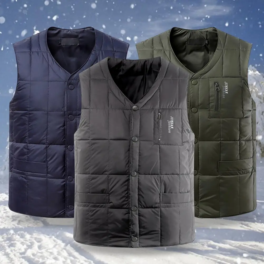 White Duck Down Vest Men Lightweight Autumn Winter Warm Padded Sleeveless Jacket Male Black Golf Fashion Casual Button Waistcoat