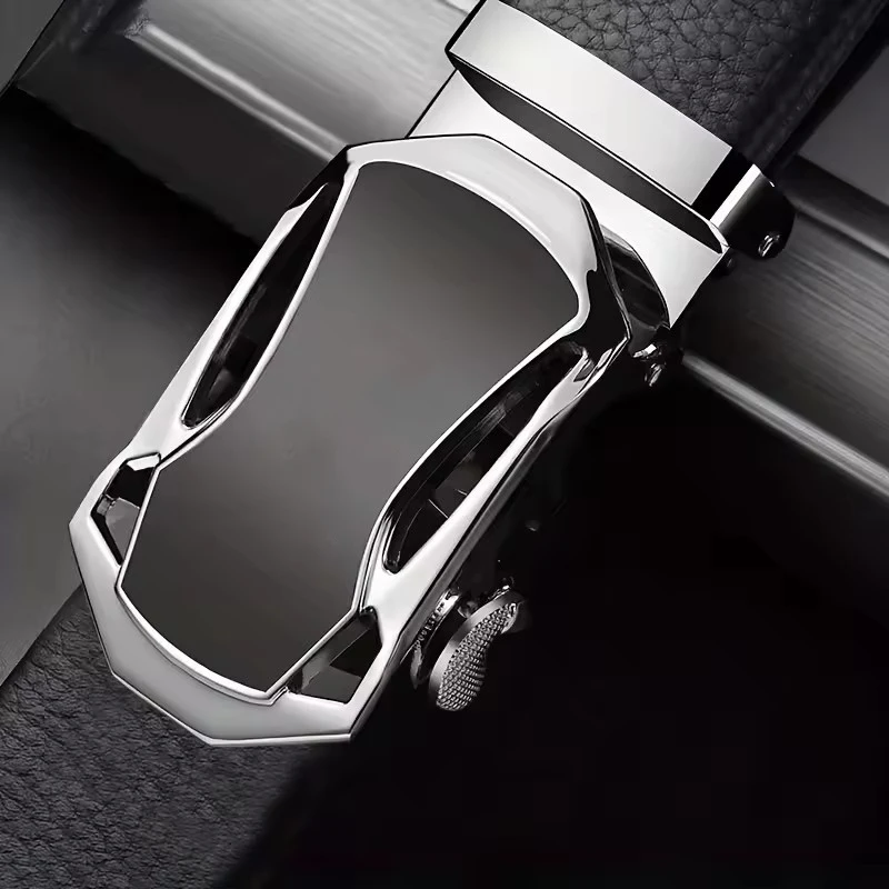 Berühmter Markengürtel für Herren, hochwertiges Leder, Luxusgürtel, Metallgürtel mit automatischer Schnalle, Business-Freizeit-Trendgürtel, für ideale Geschenke – Detail 3