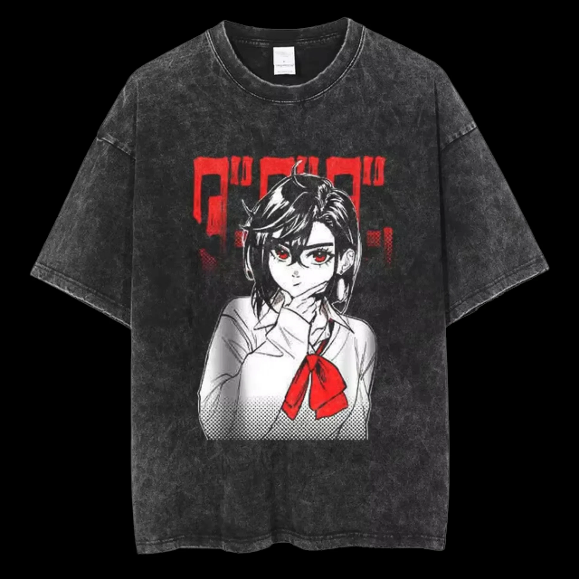 

Chainsaw Man Makima Devil Hunter Halo & Chains Vintage Washed Anime Print T Shirt Men 2026 Summer Casual Streetwear Oversized