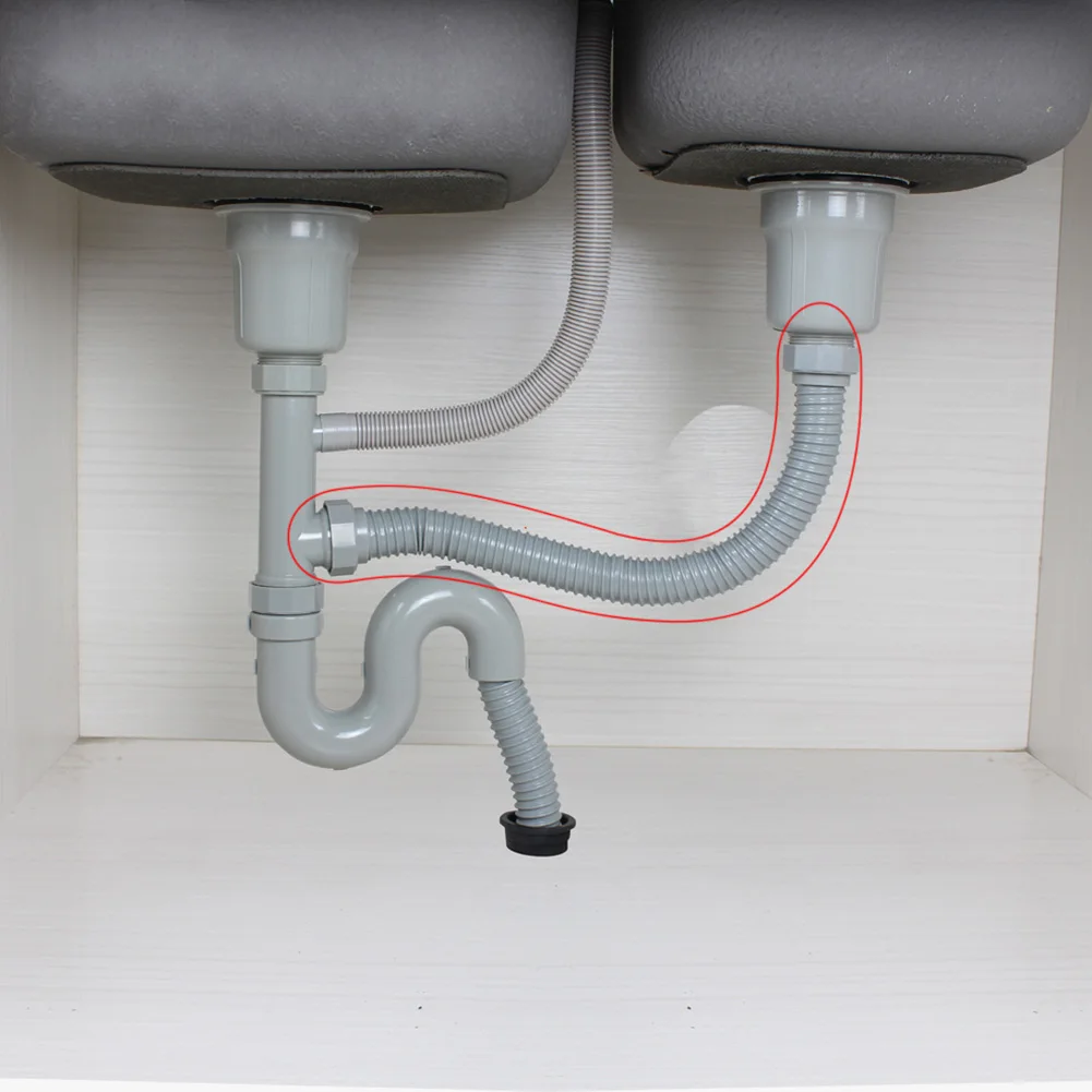Drainage System Drain Pipe Corrugated Structure Daily Wear Resistance Efficient Drainage Versatile Sink Drain Accessory