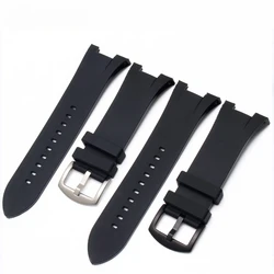 Silicone Watch Strap for Armani Ax1803 1802 1050 Concave Waterproof Sweat-Proof Black Rubber Watchband Accessories 31 * 14mm