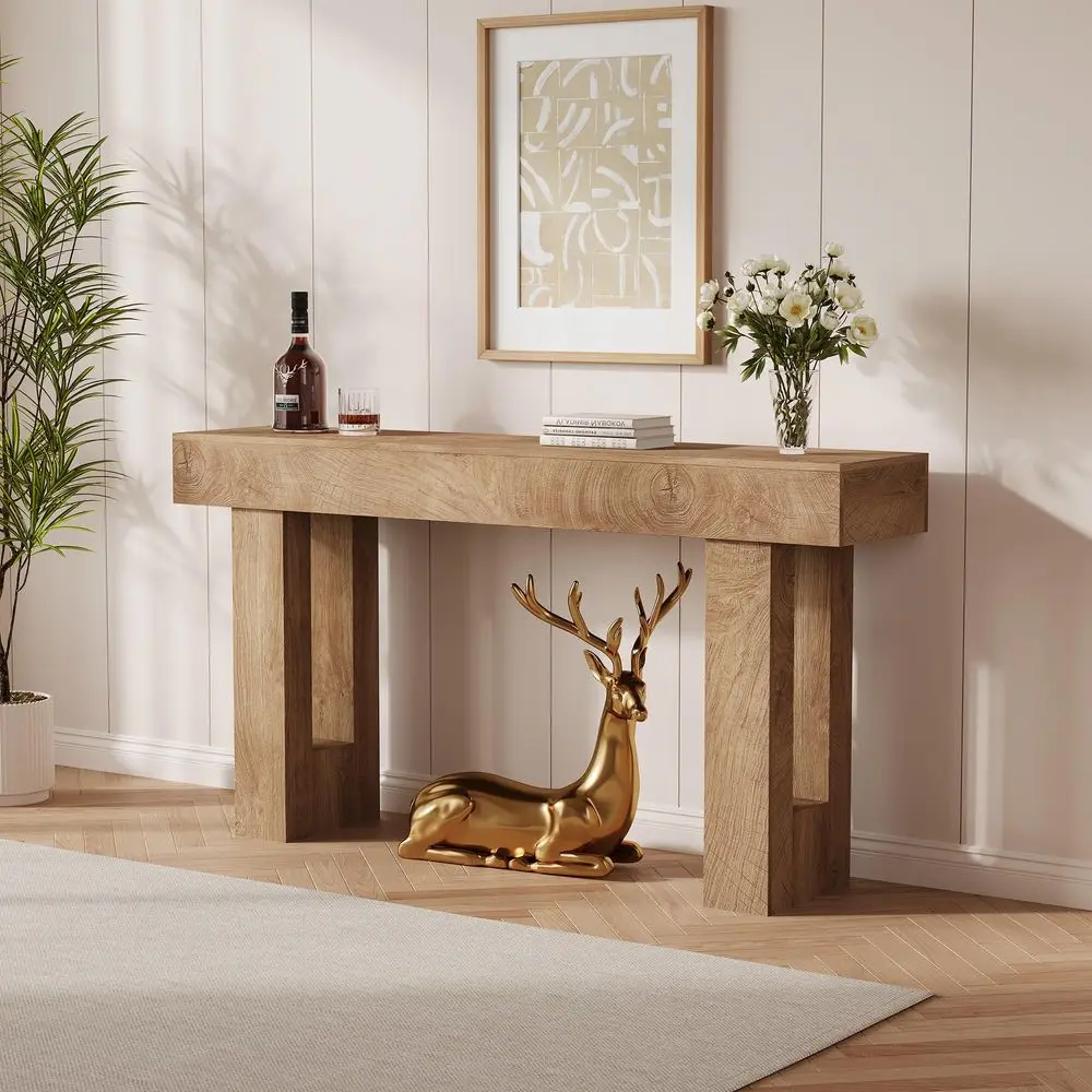 

Inches Long Console Table, Wooden Entry Table for Entryway, Rustic Sofa Tables Behind Couch, Foyer Hallway Tables for Living Ro
