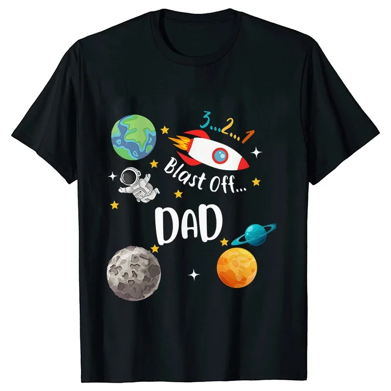 Space Birthday Shirt Planets Rocket Ship Astronaut Birthday Party Tshirts Space Birthday T-Shirt Family Suit Space Tees Clothes