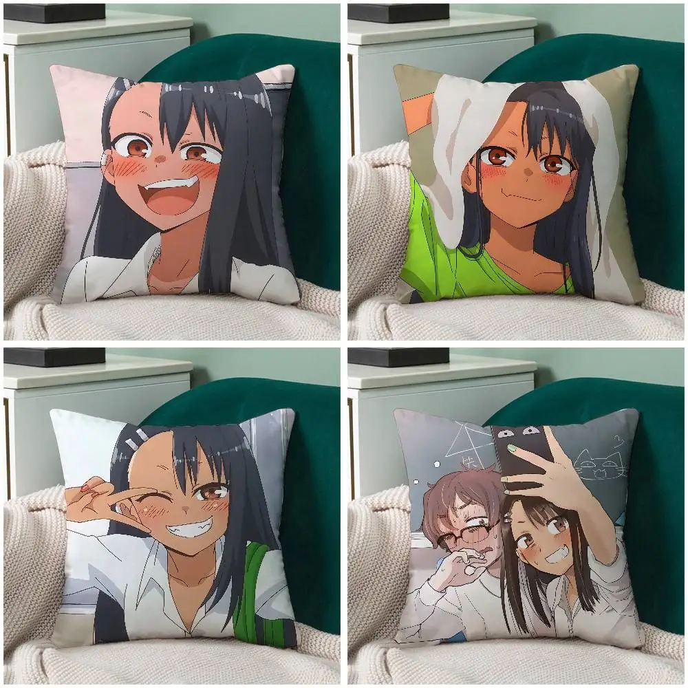 H-Hayase Nagatoro Kissenbezug, weicher, süßer Überwurf-Kissenbezug für Auto, Sofa, Kissenbezug, Polyester mit Reißverschluss