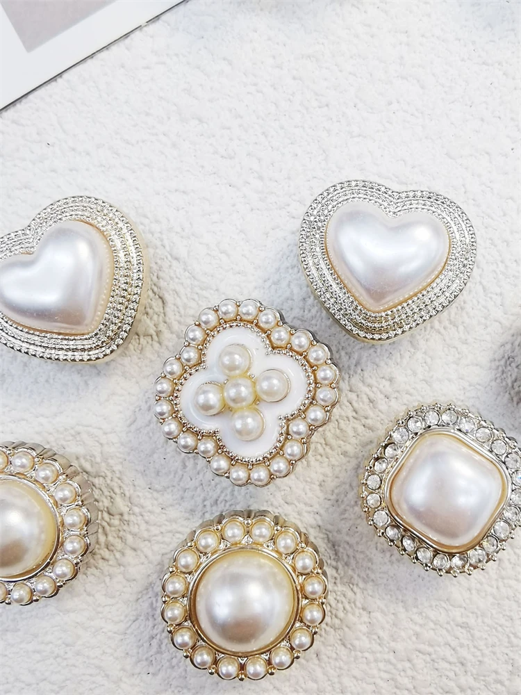 10PCS Schuh Charms ABS Dekorationen Zubehör DIY Ornament Pins Für Clog Schnalle Dame Garten Schuhe Elegante Perle Floral Design – Detail 2