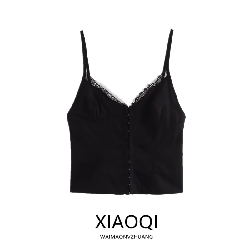 2024년 여름 여성용 다용도 실크 레이스 바디콘 크롭탑 패셔너블 다용도 숏 길이 기타 소재 00%