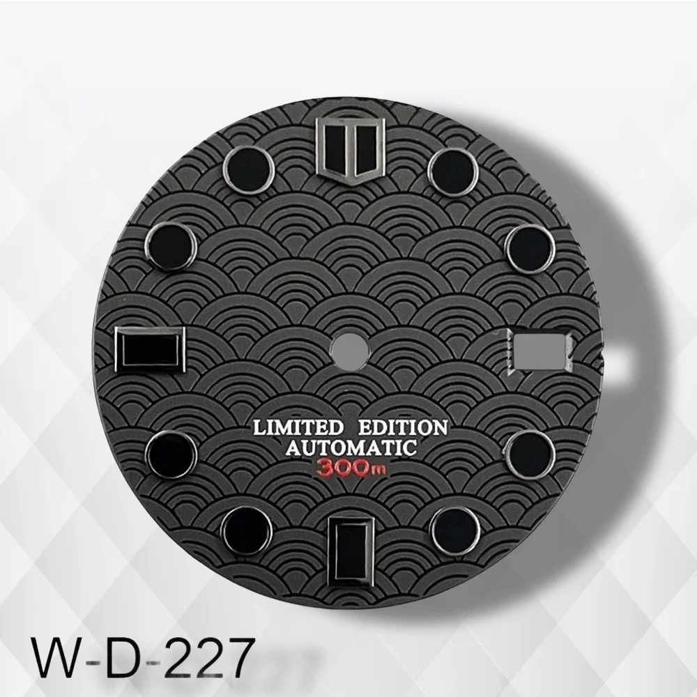 28.5mm de Alta Qualidade S Logotipo NH35 Dial SUB/SKX007 DIal Adequado Para NH35/NH36 Movimento Verde Luminoso NH35 Acessórios ﻿