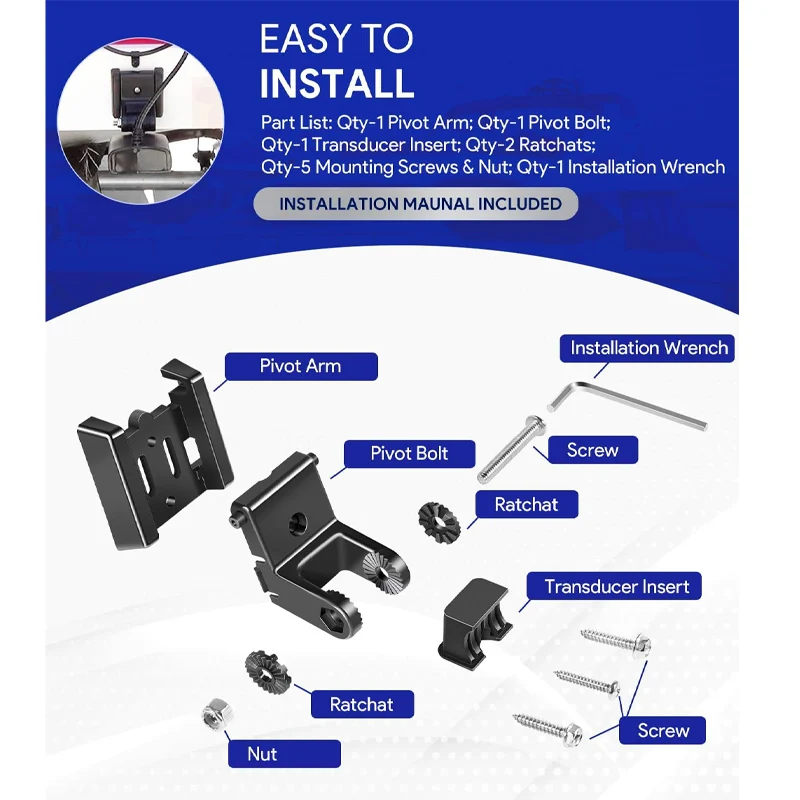 Soporte transductor MHX XNT 7400931, montaje transductor para transductores modelo XHS, Kit de Hardware de montaje de popa Compatible