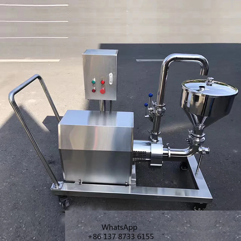 Sanitary Stainless Steel SS304 SS316L Three-Stage Pipeline High Shear Shampoo Cream Emulsifier Pump With Hopper