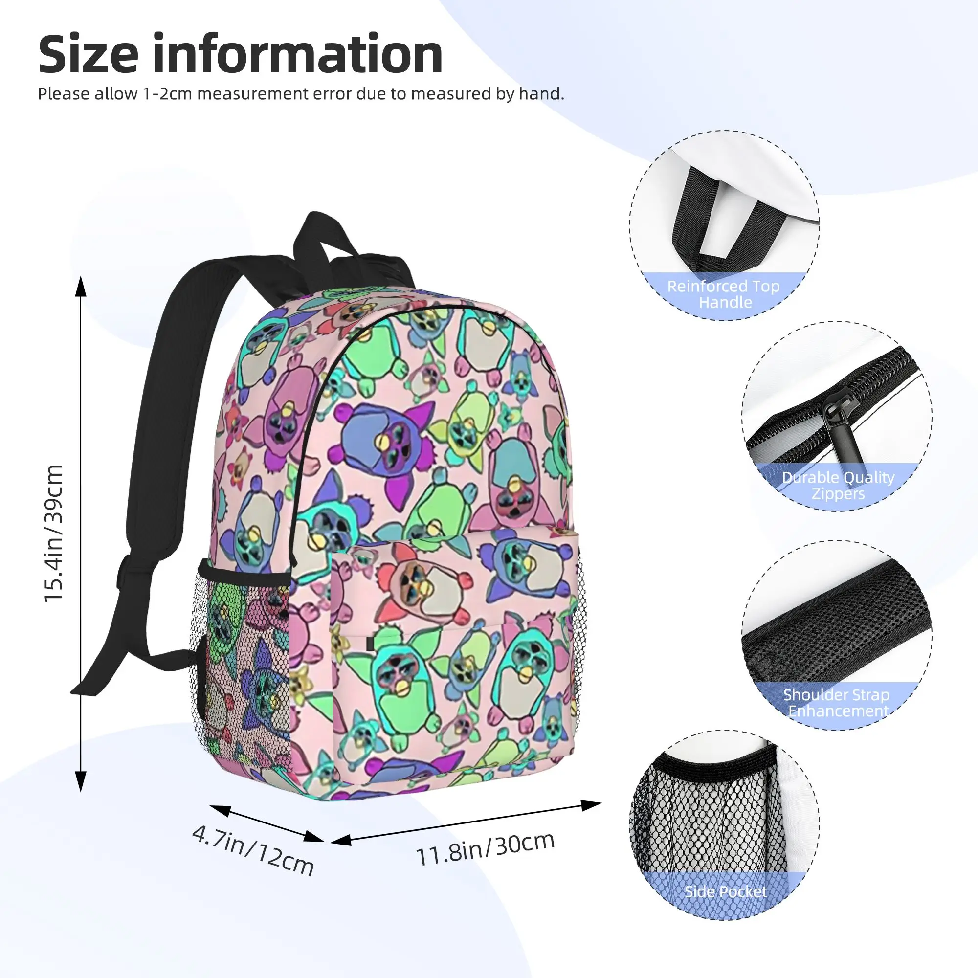 Furby Army Backpack Hot Sale Daypack Large Capacity Boys Girls BookBag Shoulder Bags for Men Women School Bag
