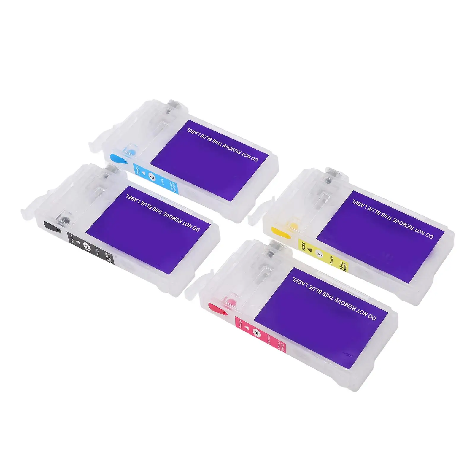 4Pcs Refillable Ink Cartridge Set for T802XL Printers - Black, Cyan, Magenta, Yellow Chipless Refill Compatible