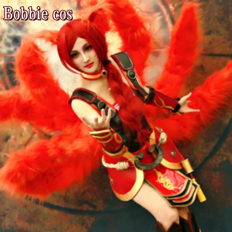 

New Ahri the Nine-Tailed Fox Cosplay Costume For Halloween Christmas Comic con Game Anime Party Clothes tail Can be customized