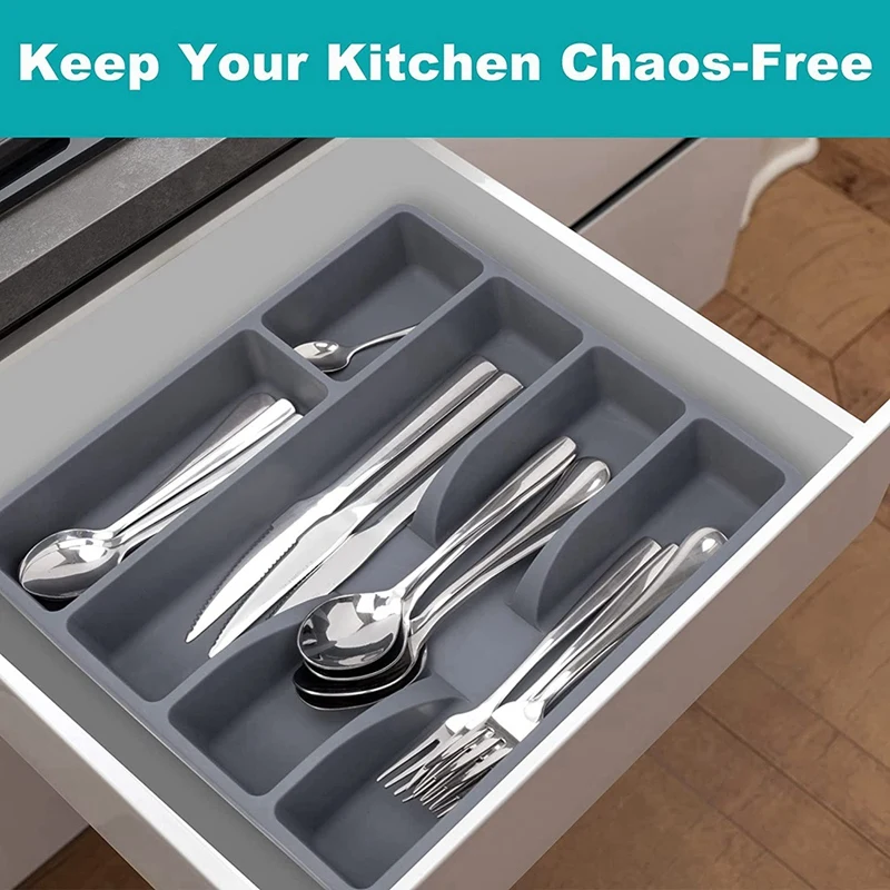 Storage Rack Organizer Box Utensil Organizer Cutlery Organizer Tray Plastic Flatware Organizers