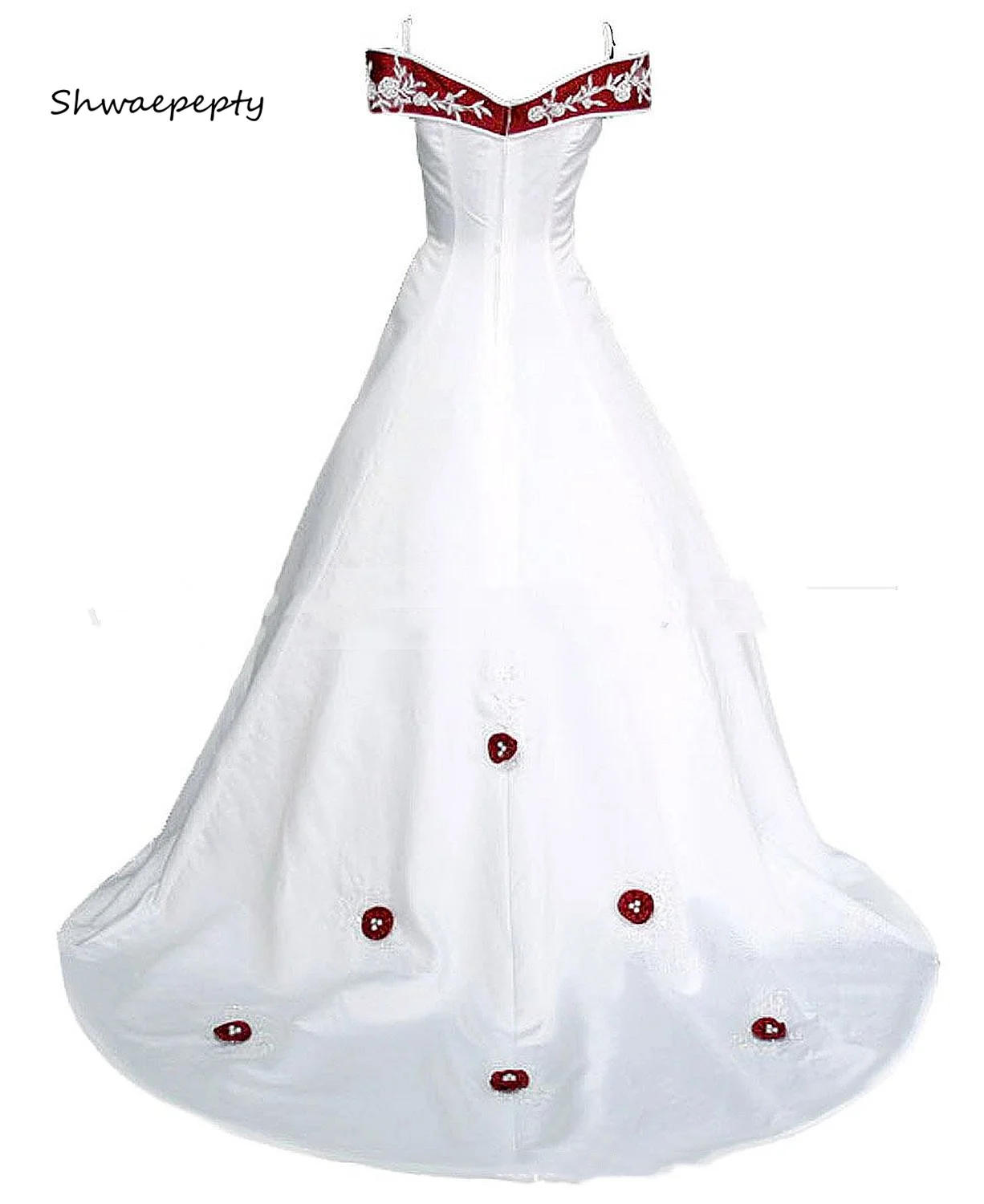 Classy Weiß Und Rot Hochzeit Kleid 2022 3D Blume Spitze Applique EINE Linie Lange Brautkleider Ärmel Vintage Braut Kleider benutzerdefinierte