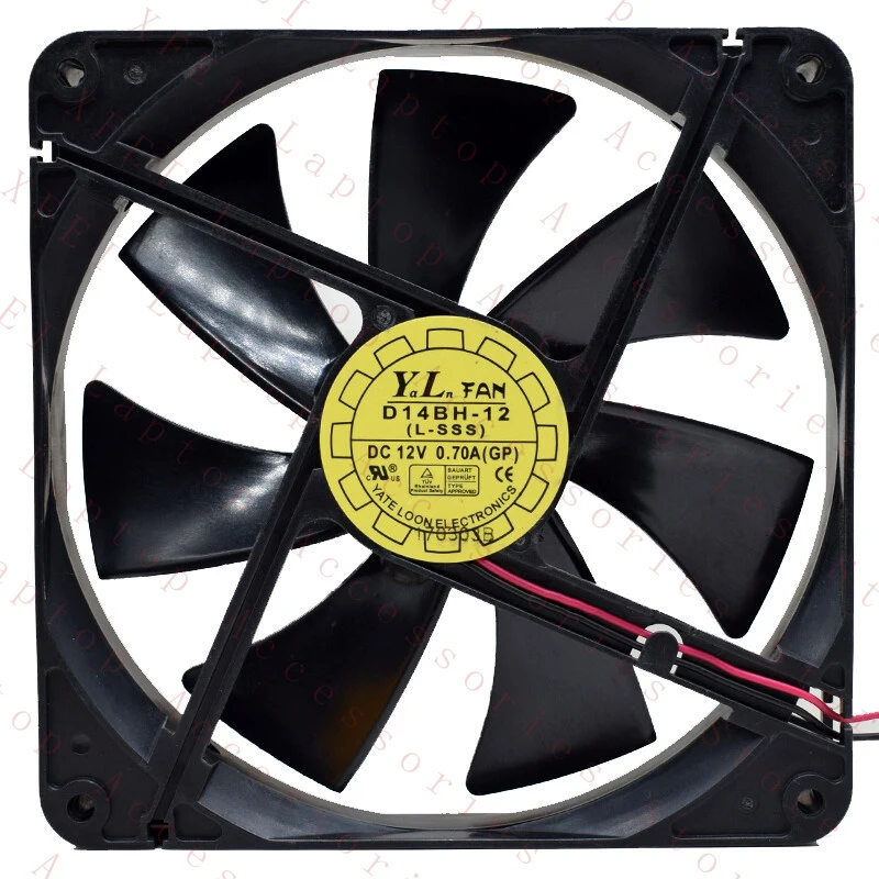 

D 1PC FOR Y.L.FAN D14BH-12 Cooling Fan 14CM 140*140*25MM DC 12V 0.7A 2Pin D14BH12 New