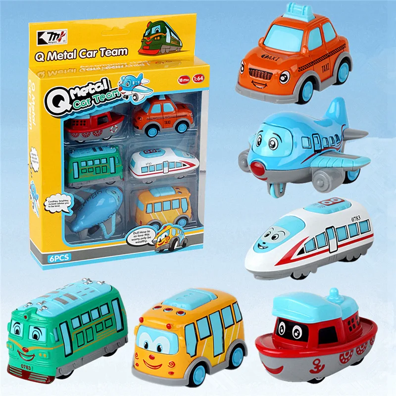 1: 64 model z metalu, inspirowany kreskówkami, przedstawiający transport miejski: samolot, pociąg, pociąg szybki, statek, zabawka edukacyjna dla dzieci, kolekcja, prezent